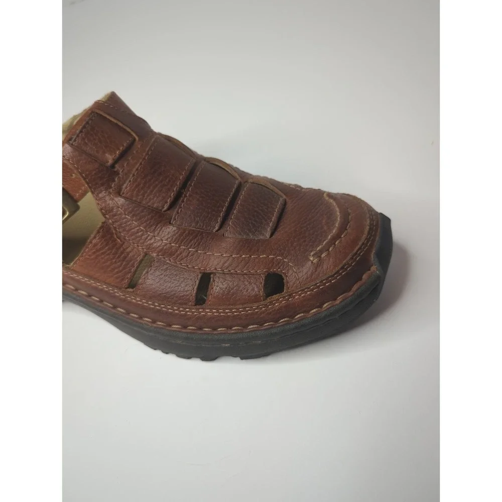 L.L. Bean Leather Fisherman Sandals Mens 8 Brown Caged Grandpacore Gorpcore